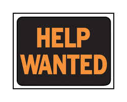 Hy-Ko English 9 in. H x 12 in. W Sign Plastic Help Wanted