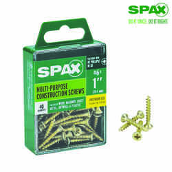 SPAX No. 6 x 1 in. L Phillips/Square Flat Yellow Zinc Steel Multi-Purpose Screw 40 each