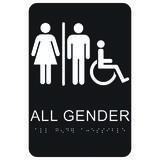 HY-KO English Unisex Restroom Braille Sign Plastic 9 in. H x 6 in. W