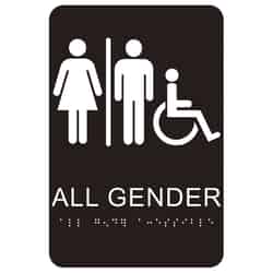 HY-KO English Unisex Restroom Braille Sign Plastic 9 in. H x 6 in. W
