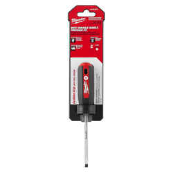 Milwaukee 3 in. Slotted Cabinet 3/16 in. Chrome-Plated Steel Red Screwdriver Cushion Grip 1 pc
