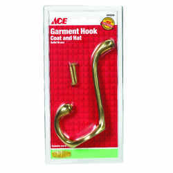 Ace Bright Brass Gold Brass Medium Garment Hook 1 pk 3-1/2 in. L