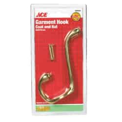 Ace Bright Brass Gold Brass Medium Garment Hook 1 pk 3-1/2 in. L