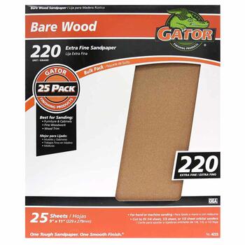 Gator 11 in. L X 9 in. W 220 Grit Aluminum Oxide Sandpaper 1 pk