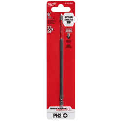 Milwaukee SHOCKWAVE #2 x 6 in. L Screwdriver Bit 1/4 in. Impact Duty 1 pc. Phillips Steel Qu