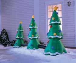 Gemmy 3-Tree Light Show Christmas Inflatable Fabric 1 Multicolored