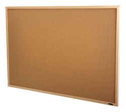 Quartet 35 in. W x 22.5 in. H x 22.5 in. H x 35 in. W Cork Bulletin Board Screw-Mounted