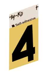 Hy-Ko 1-1/2 in. Aluminum 4 Self-Adhesive Number Black