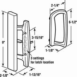 Prime-Line Wood/Brown Metal Outdoor Patio Door Handle Set