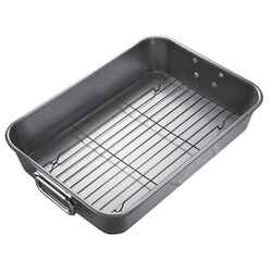 Wearever Commercial Aluminum Roaster with Rack 2.9 Gray