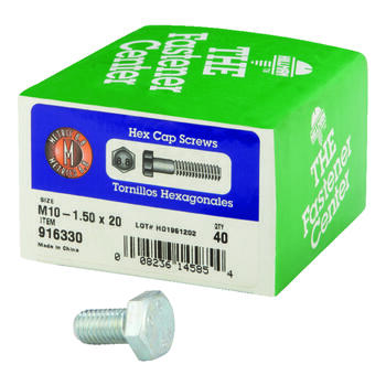 HILLMAN M10-1.50 mm Dia. x 20 mm L Heat Treated Steel Hex Head Cap Screw 40 box