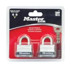 Master Lock 15/16 in. H x 13/16 in. W x 1-1/2 in. L Laminated Steel Warded Locking Padlock 2 Ke