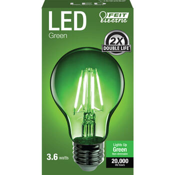 Feit Electric A19 E26 (Medium) Filament LED Bulb Green 30 Watt Equivalence 1 pk