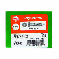 HILLMAN 1-1/2 in. L x 5/16 in. Hex Steel Lag Screw 100 pk