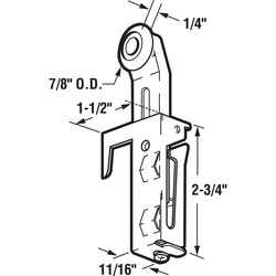 Prime-Line 7/8 in. D X 1/4 in. L Mill Plastic/Steel Sliding Pocket Door Roller Assembly 1 pk