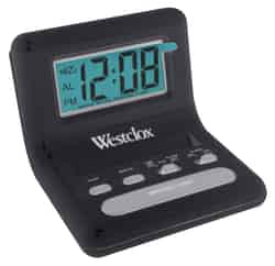Westclox 0.8 in. Travel Alarm Clock Digital Black
