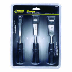 Steel Grip 4 in. L x 1/2 W Hardened Steel Wood Chisel Set 3 pc. Black