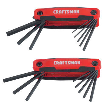 Craftsman 1/4 Metric and SAE Fold-Up Hex Key Set 9 in. 14