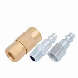 Craftsman Brass/Steel Industrial Air Coupler and Plug Set 1/4 in. 3 pc