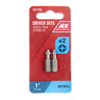 Ace Phillips 1 in. L x 2 Drywall Insert Bit S2 Tool Steel Hex Shank 2 pc. 1/4 in.