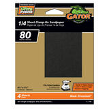 Gator PowerPlus 5-1/2 in. L X 4-1/2 in. W 80 Grit Zirconium Oxide 1/4 Sheet Sandpaper 4 pk