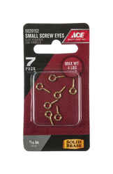 Ace 1/16 in. Dia. x 7/16 in. L Polished Brass Screw Eye 4 lb. 7 pk