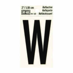 Hy-Ko Vinyl Reflective W 2 in. Self-Adhesive Letter Black
