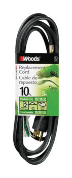 Woods 16/3 SJEW 10 ft. L Power Cord 125 volts