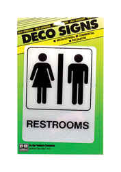 Hy-Ko English 7 in. H x 5 in. W Plastic Restrooms Sign