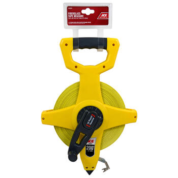 Ace 200 ft. L x 0.5 in. W Yellow 1 pk Fiberglass Long Tape Measure