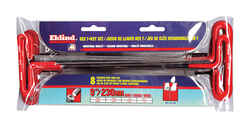 Eklind Tool 3/32 to 1/4 SAE T-Handle Hex Key Set 8 pc. 9 in.