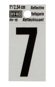 Hy-Ko 1 in. Vinyl 7 Number Self-Adhesive Black Reflective