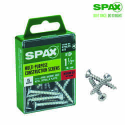 SPAX No. 10 x 1-1/2 in. L Phillips/Square Flat Zinc-Plated Steel Multi-Purpose Screw 15 each