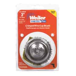 Weiler 1/4 in. in. x 0.014 in. Dia. Coarse Steel Crimped Wire Cup Brush 1 pc.
