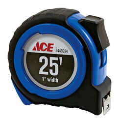 Ace 25 ft. L x 1 in. W Engineer's Tape Measure Black 1 pk
