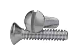 Amertac No. 6 x 1/2 in. L Slotted Oval Head Nickel-Plated Stainless Steel Wallplate Screws 10