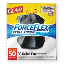 Glad ForceFlex 30 gal. Trash Bags Drawstring 50 pk