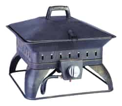 Living Accents Square Portable Propane Fire Pit 14.6 in. H x 18.7 in. W x 18.7 in. D Porcelain/S