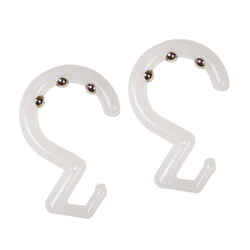Excell White White Plastic Roller Glide Shower Curtain Rings 12 pk