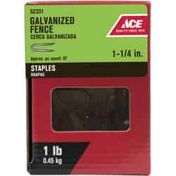 Ace 1-1/4 in. L Galvanized Steel Fence Staples 1 lb.