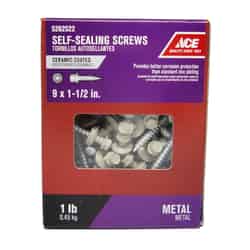 Ace 9 Sizes x 1-1/2 in. L Ceramic Steel Hex Washer Head 1 lb. Hex Self-Sealing Screws