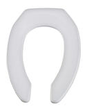 Bemis Commerical Fastening System Elongated White Plastic Toilet Seat