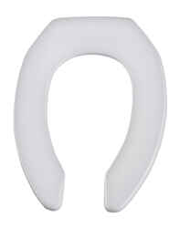 Bemis Commerical Fastening System Elongated White Plastic Toilet Seat