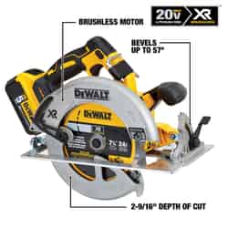 DeWalt 20V MAX XR 20 V 7-1/4 in. Cordless Brushless Circular Saw Kit (Battery & Charger)