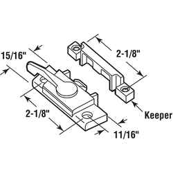 Prime-Line White Zinc Sash Lock 1 pk
