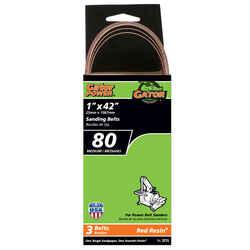 Gator 42 in. L x 1 in. W Aluminum Oxide 80 Grit Medium Sanding Belt 3 pk