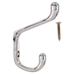 Ace 3 in. L Silver Metal Medium Heavy Duty Coat and Hat Hook 1 pk Chrome