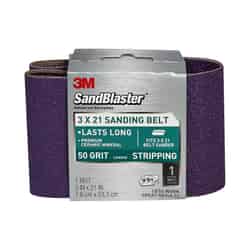 3M SandBlaster 21 inch in. L x 3 in. W Ceramic Sanding Belt 50 Grit 1 pc. Coarse