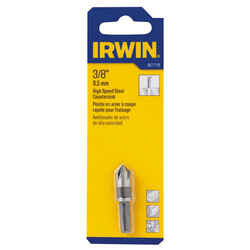 Irwin 3/8 in. Dia. Countersink Round Shank 1/4 in. High Speed Steel 1 pc.