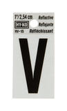 Hy-Ko Reflective Black Vinyl Letter Self-Adhesive V 1 in.